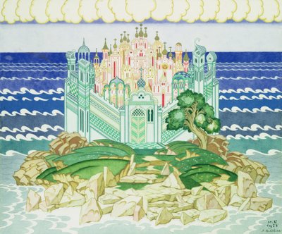 Design for the decor of the 1928 production of Rimsky-Korsakov